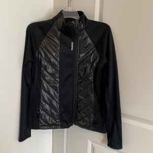 Black Reebok zip up performance jacket